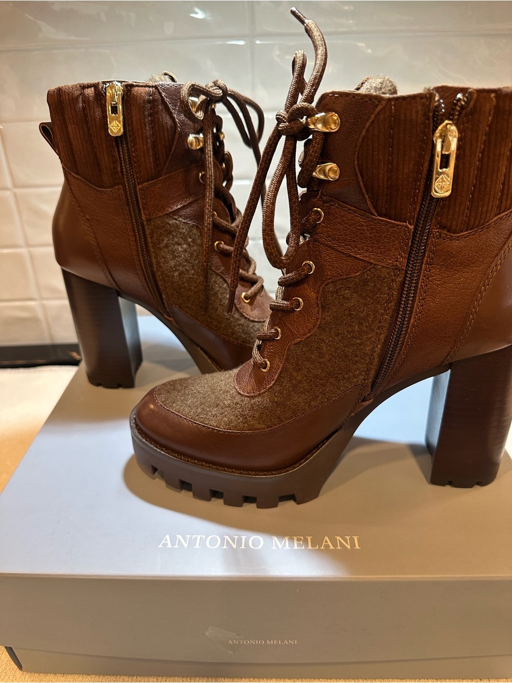 Antonio Melani Penn Lug Sole Booties NEW